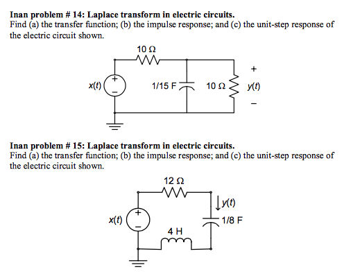 Solved Inan Problem 14 Laplace Transform In Electric Chegg