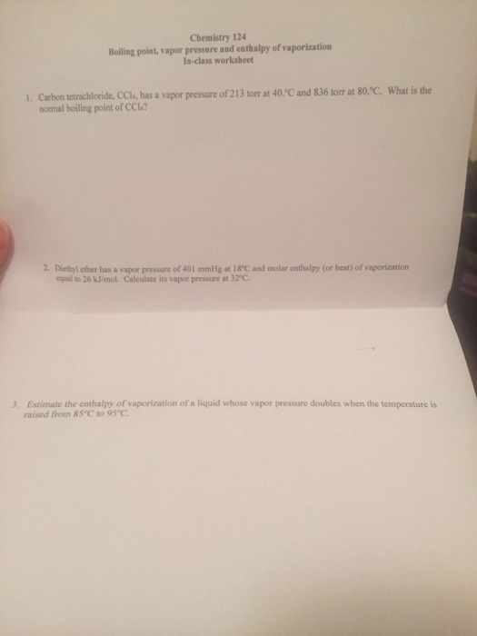 Solved Carbon Tetrachloride CCl 4 Has A Vapor Pressure Of Chegg