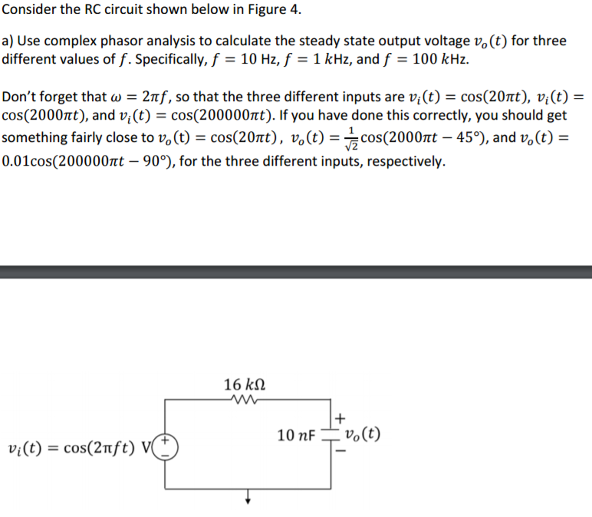 Solved Consider The Rc Circuit Shown Below In Figure Use Chegg