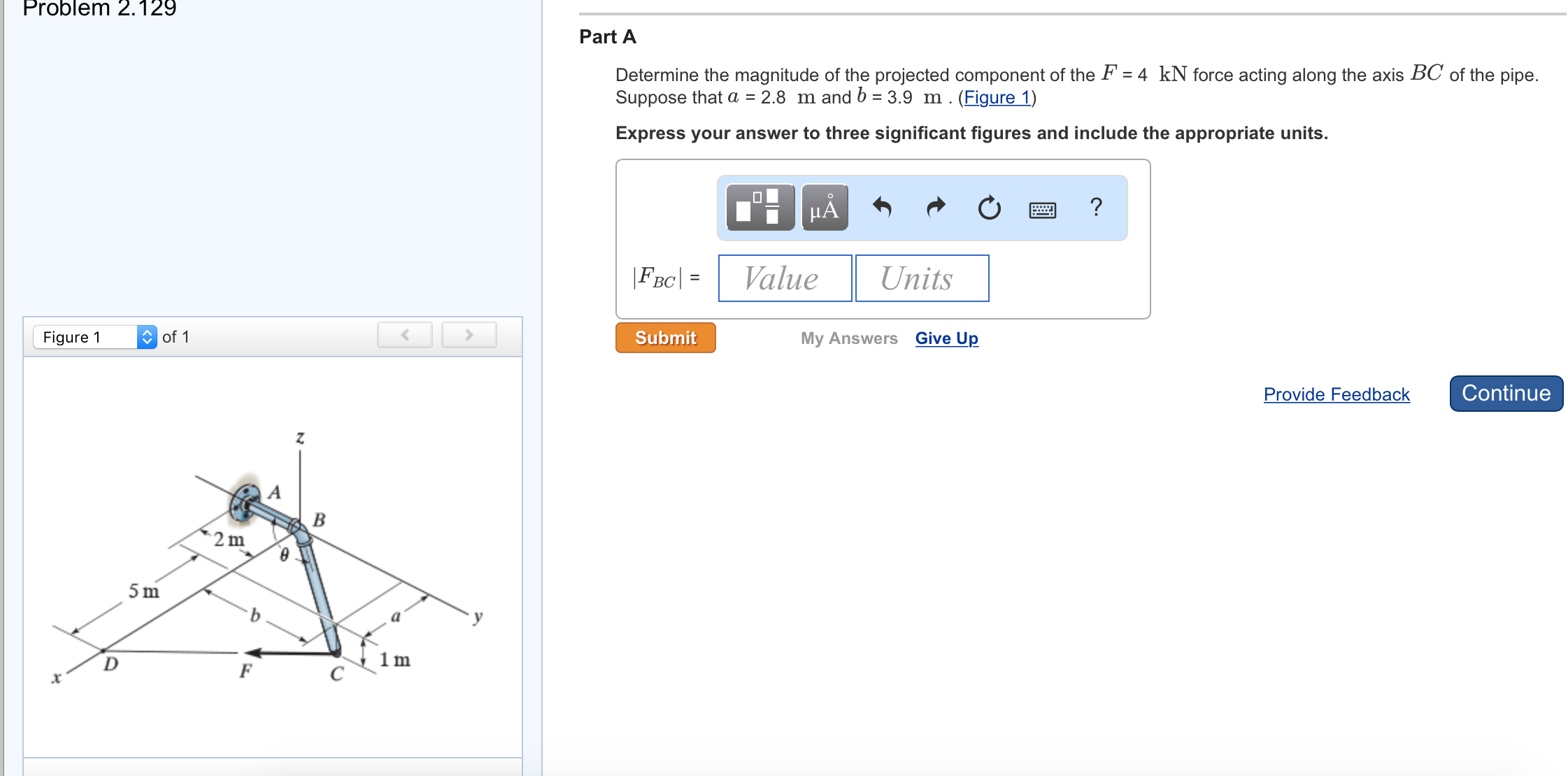 Solved Determine The Magnitude Of The Projected Component Of Chegg