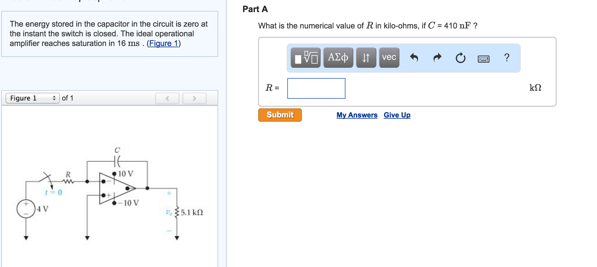 Solved The Energy Stored In The Capacitor In The Circuit Is Chegg