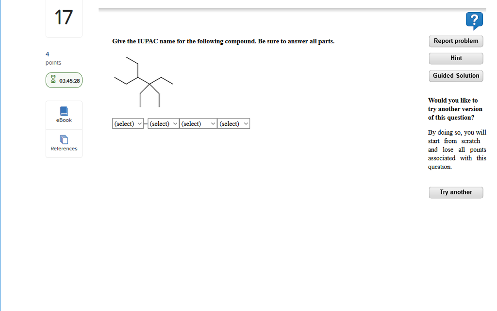 Solved Give The Iupac Name For The Following Compound Be Chegg