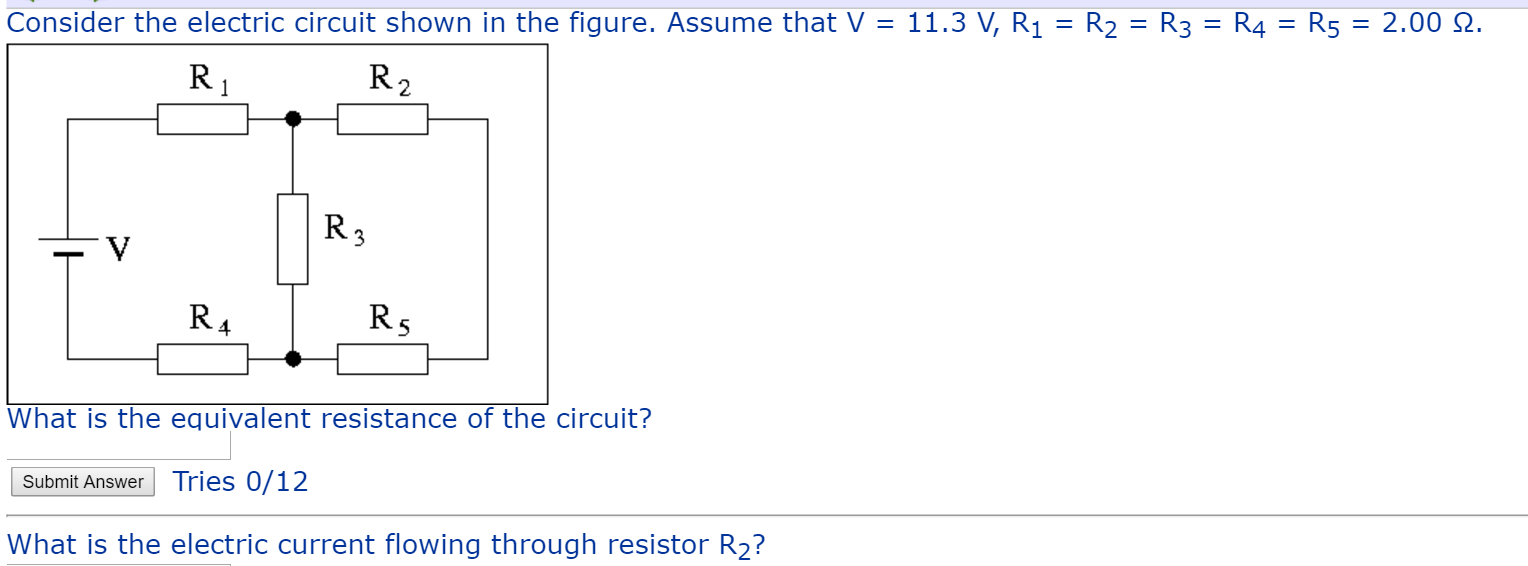 Solved Consider The Electric Circuit Shown In The Figure Chegg