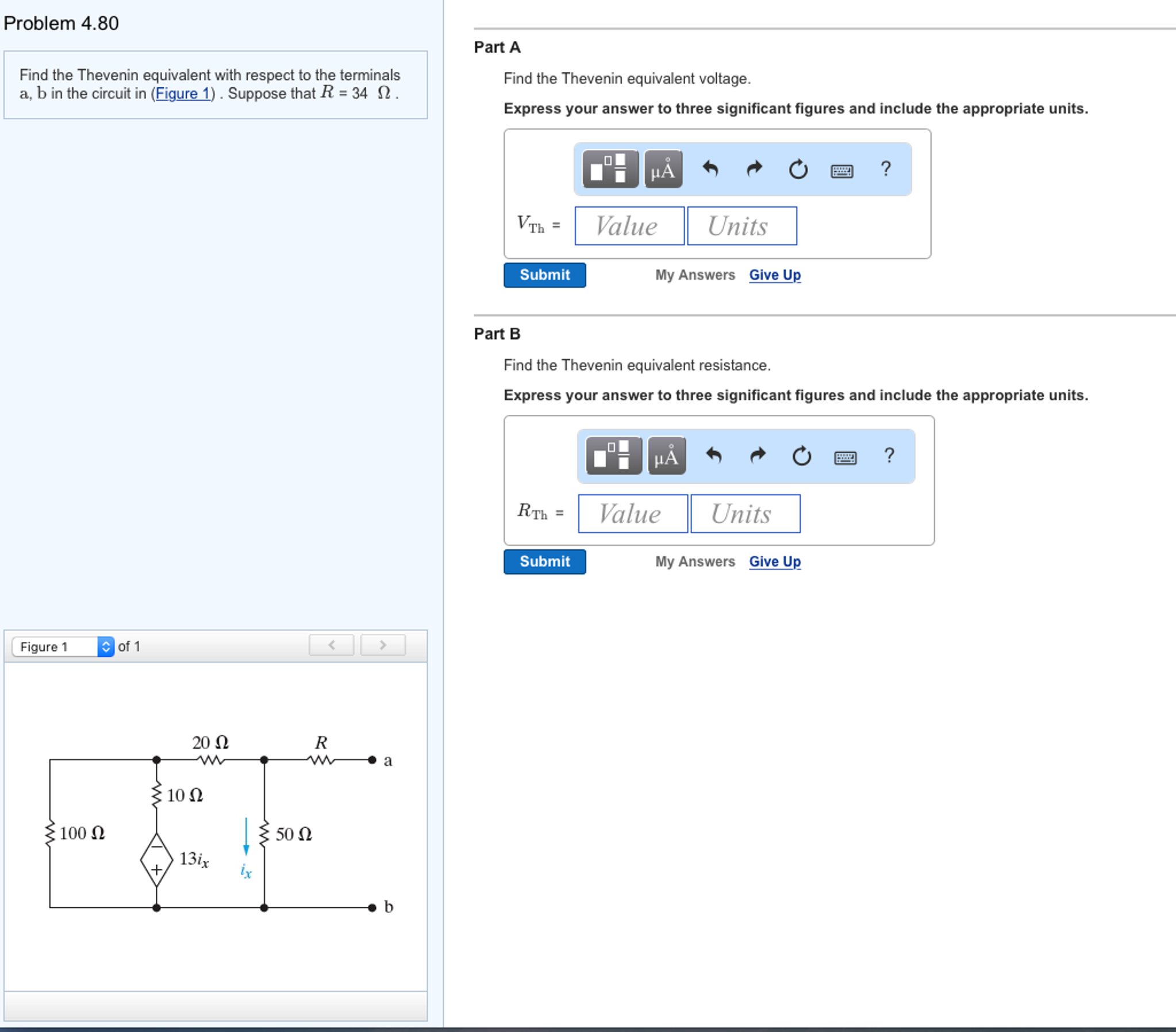 Solved Find The Thevenin Equivalent With Respect To The Chegg