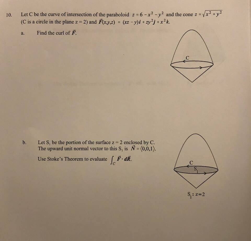 Solved Let C Be The Curve Of Intersection Of The Paraboloid Chegg