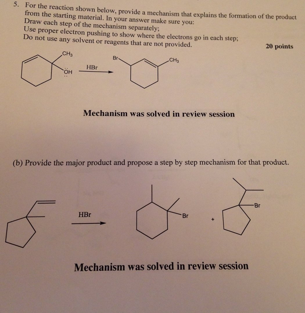 Solved For The Reaction Below Provide A Mechanism That Chegg