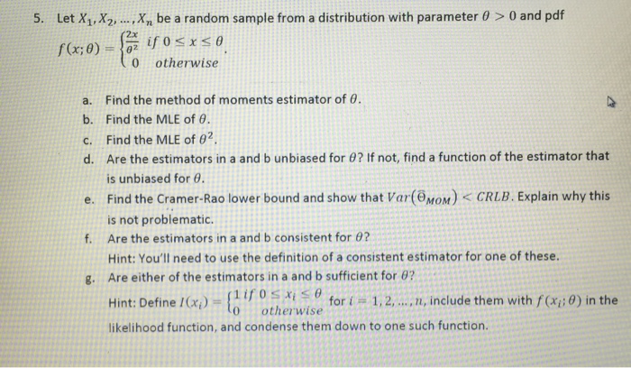 Solved Let X X X N Be A Random Sample From A Chegg