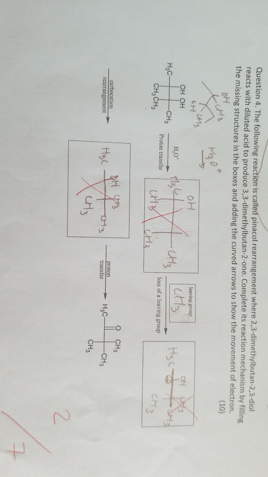 Solved Question 4 The Following Reaction Is Called Pinacol Chegg