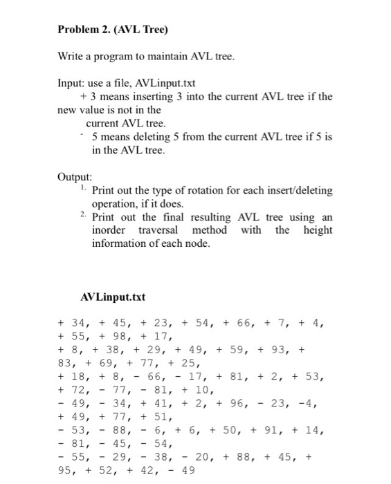 Write a c program for avl tree