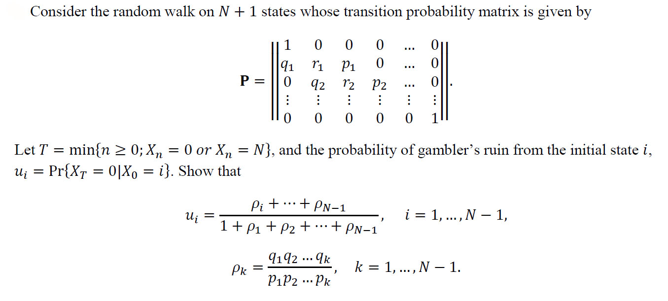 Solved Consider The Random Walk On N 1 States Whose Chegg