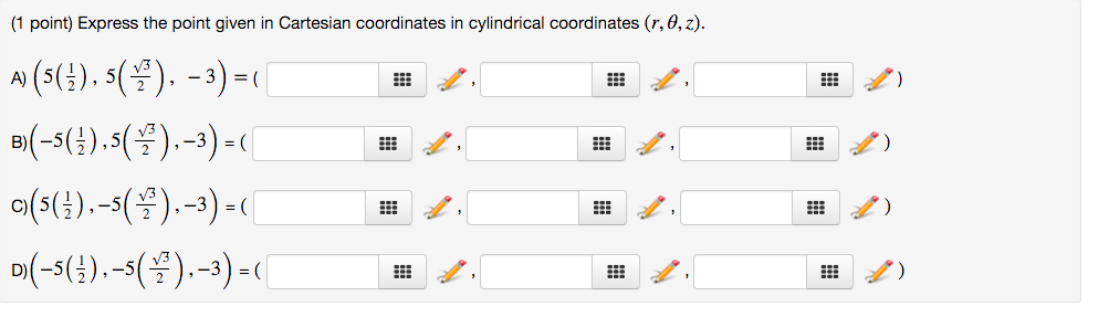 Solved Express The Point Given In Cartesian Coordinates In Chegg