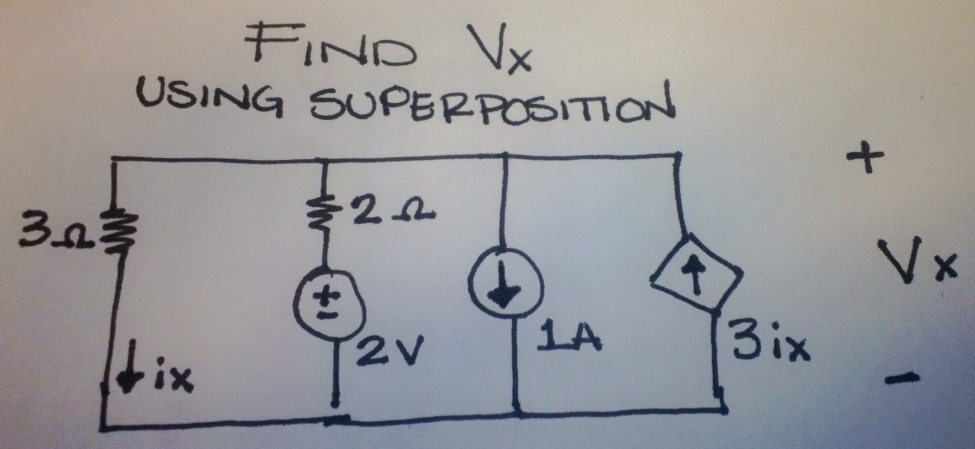 Solved Find Vx Using Superposition Chegg