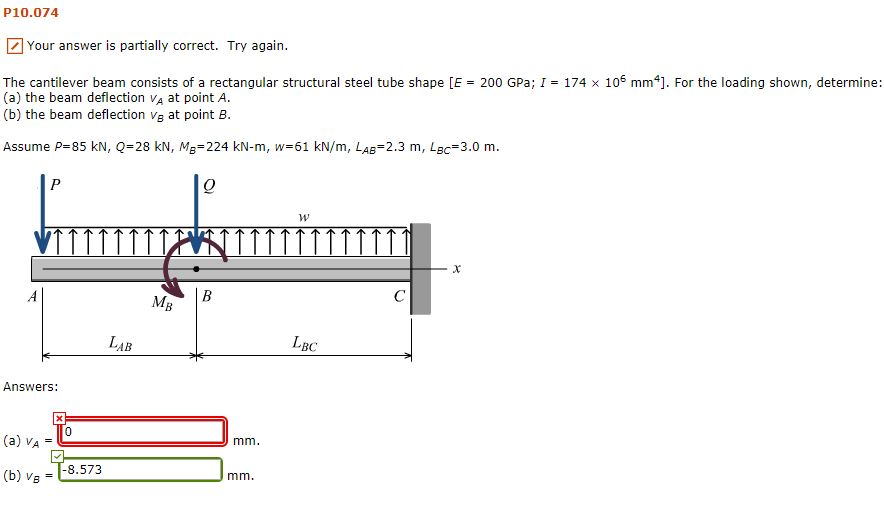 Solved P10 074 Your Answer Is Partially Correct Try Again Chegg