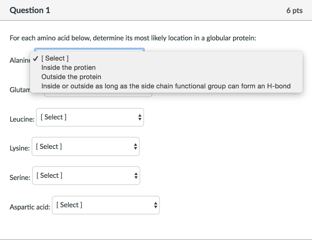 Solved For Each Amino Acid Below, Determine Its Most Like...