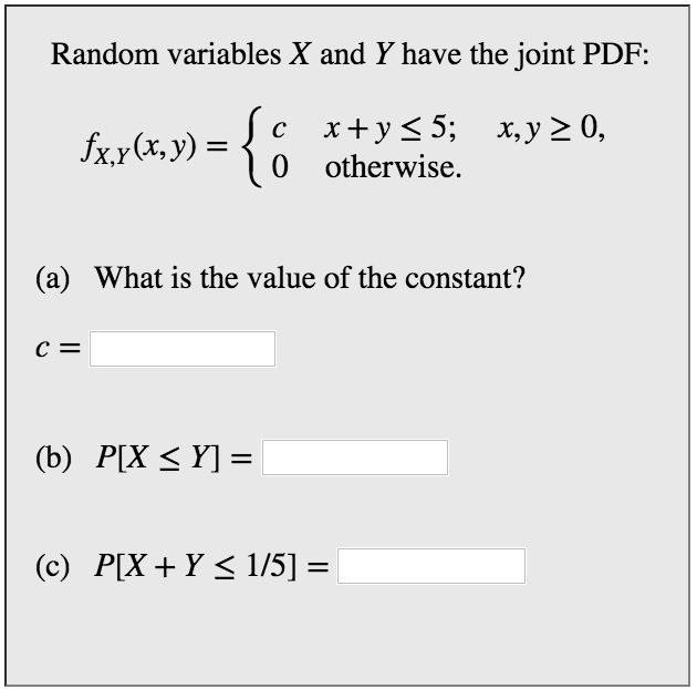 Solved Random Variables X And Y Have The Joint Pdf Chegg