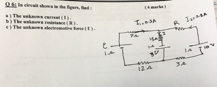 Solved In Circuit Shown In The Figure Find A The Unknown Chegg