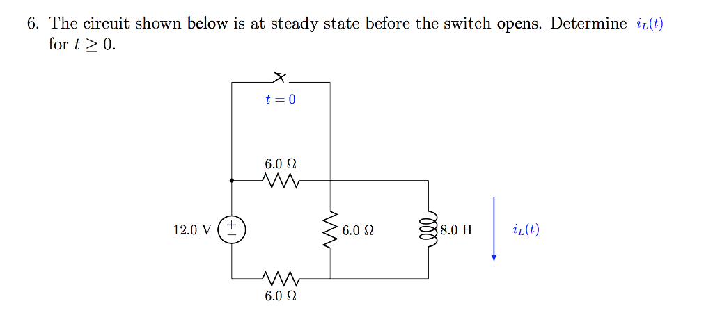 Solved The Circuit Shown Below Is At Steady State Before The Chegg