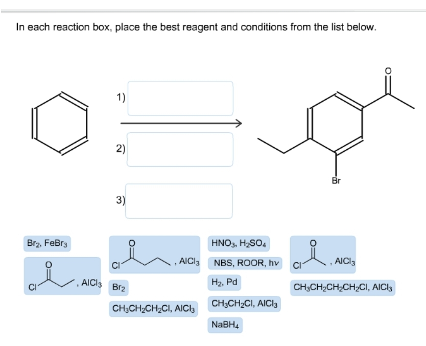 Solved In Each Reaction Box Place The Best Reagent And Chegg