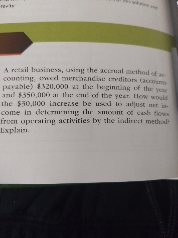 Solved A Retail Business Using The Accrual Method Of Chegg