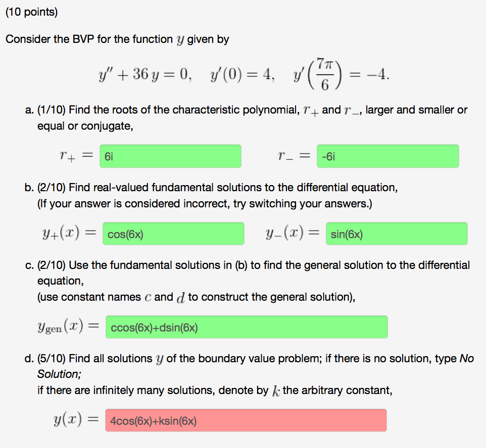 Solved Consider The Bvp For The Function Y Given By Y Chegg