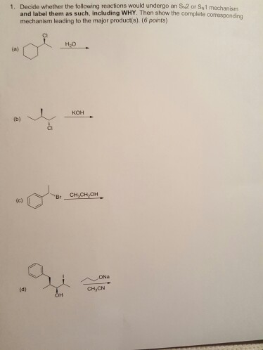 Solved Decide Whether The Following Reactions Would Chegg