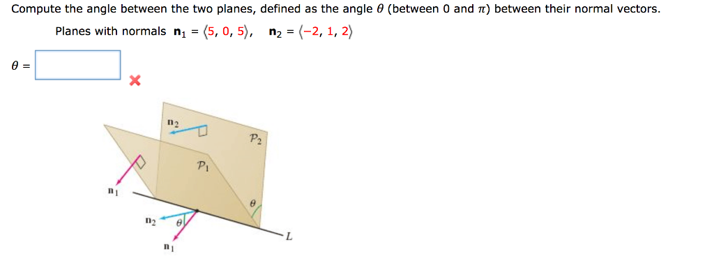 Solved Compute The Angle Between The Two Planes Defined As Chegg