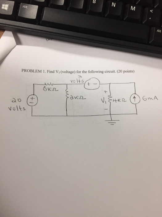 Solved Find V 1 Voltage For The Following Circuit Chegg