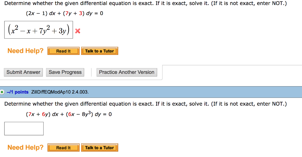 Solved Determine Whether The Given Differential Equation Chegg