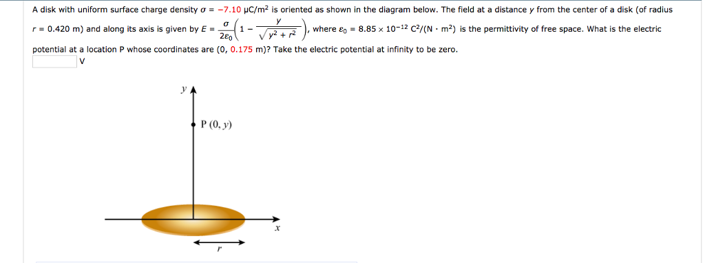 Solved A disk with uniform surface charge density σ 7 10 Chegg