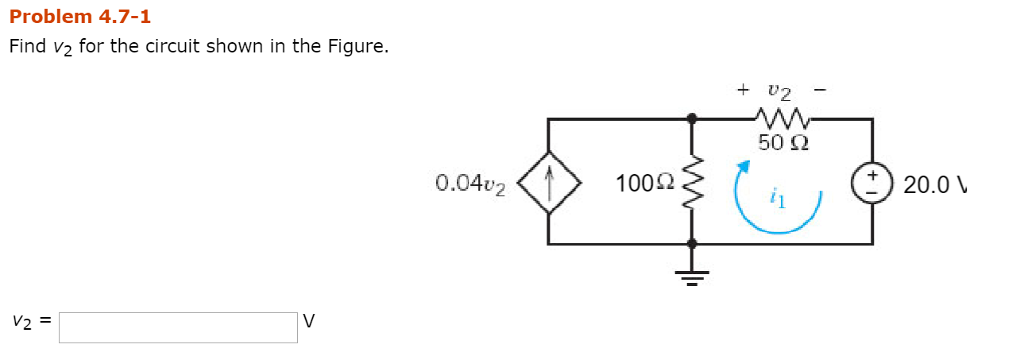 Solved Problem Find V For The Circuit Shown In The Chegg