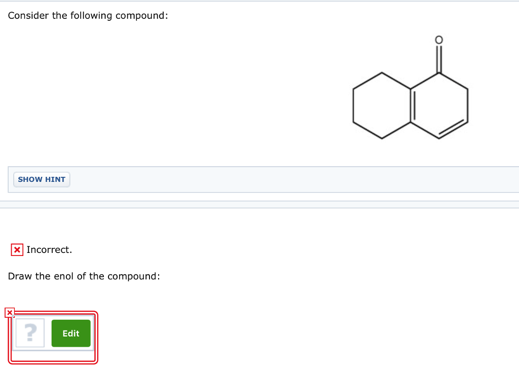 Solved Consider The Following Compound Show Hint Chegg