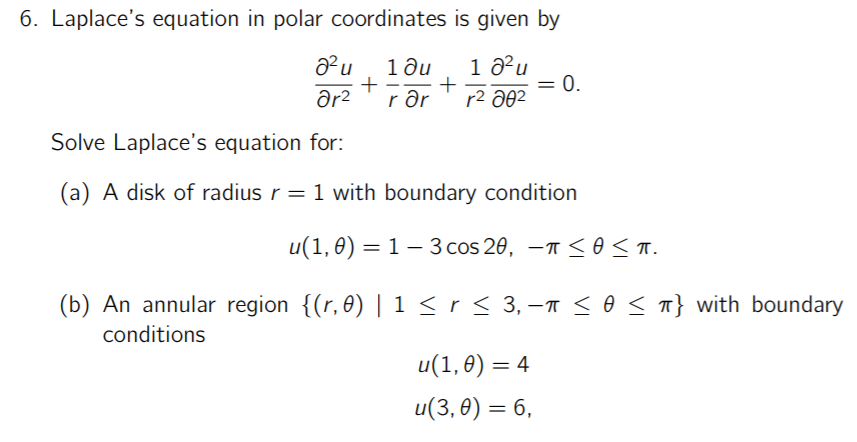 Solved Laplace S Equation In Polar Coordinates Is Given Chegg