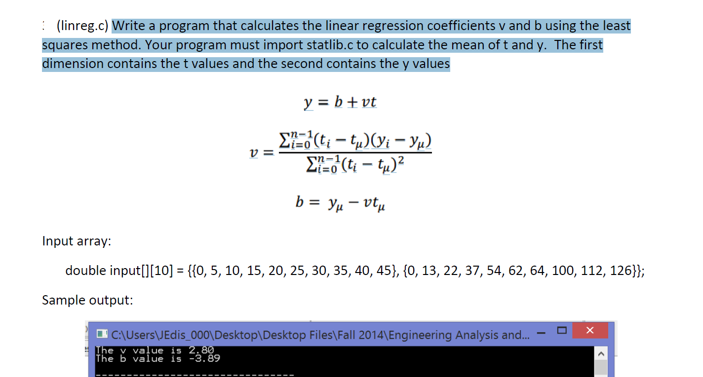 linear regression homework help