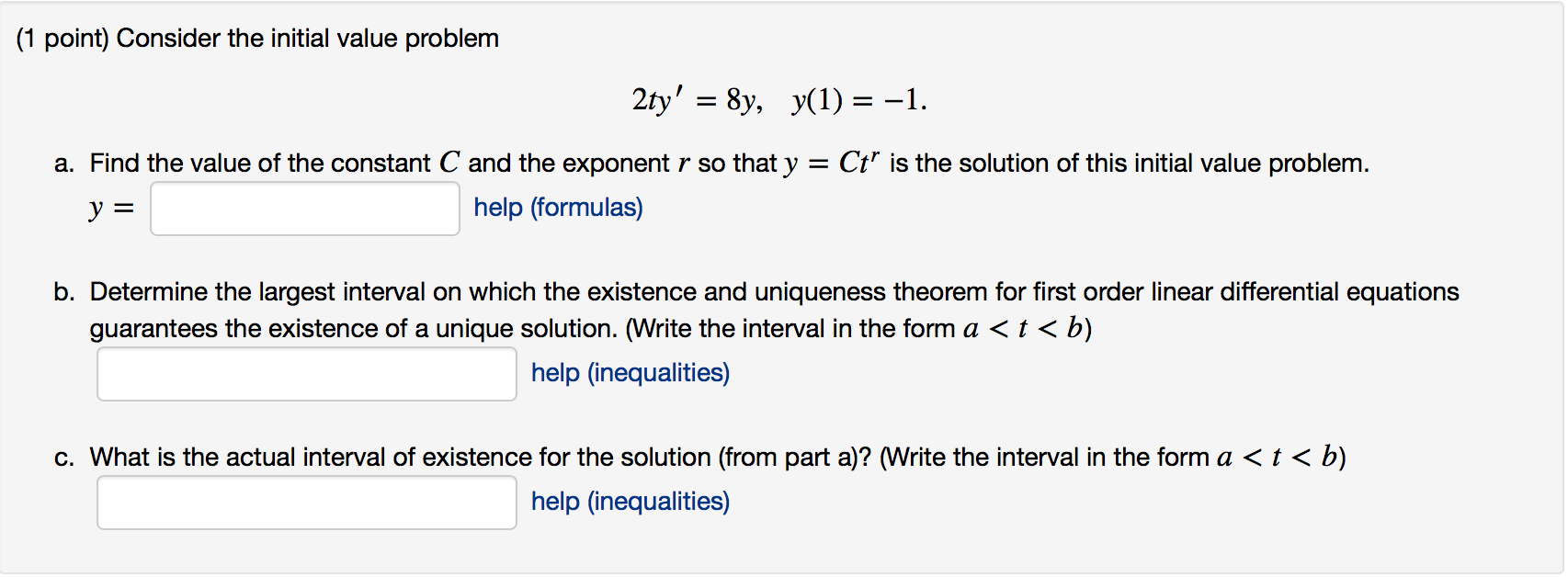 Solved Consider The Initial Value Problem Ty Y Y Chegg