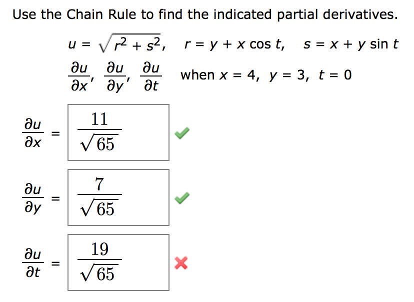 Solved Use The Chain Rule To Find The Indicated Partial Chegg