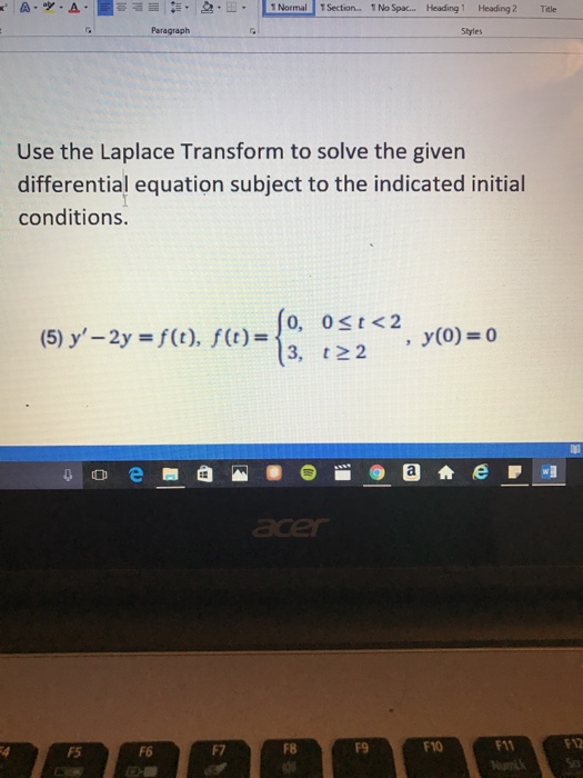 Solved Use The Laplace Transform To Solve The Given Chegg