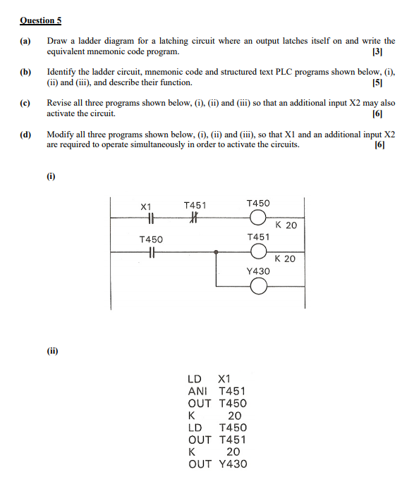 Latching Circuit Ladder Diagram