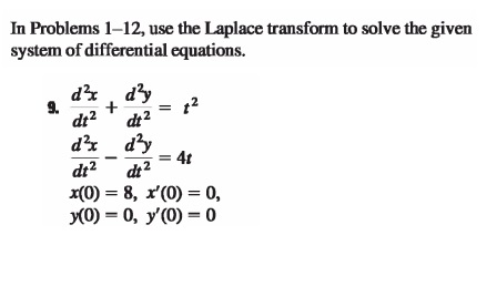 Solved In Problems Use The Laplace Transform To Solve Chegg