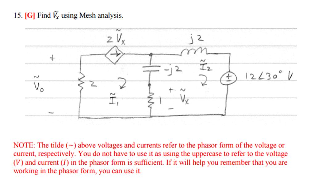 Solved Find V X Using Mesh Analysis Chegg