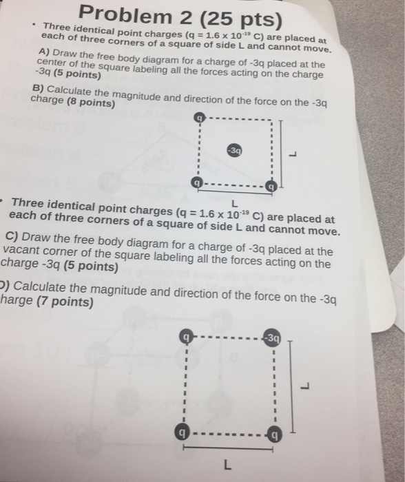 Solved Three Identical Point Charges Q Times Chegg