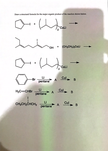 Solved Draw A Structural Formula For The Major Organic Chegg