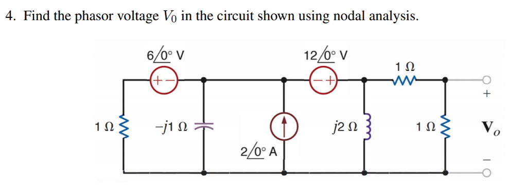 Solved Find The Phasor Voltage V In The Circuit Shown Chegg