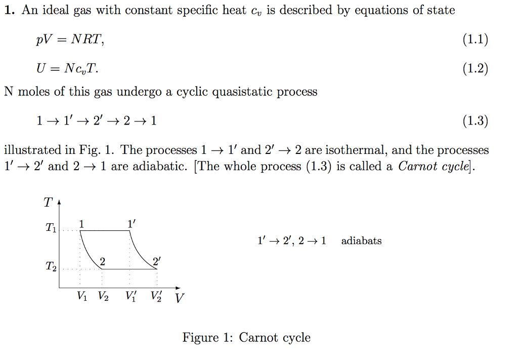 Solved Consider The Carnot Cycle Described In Problem Chegg