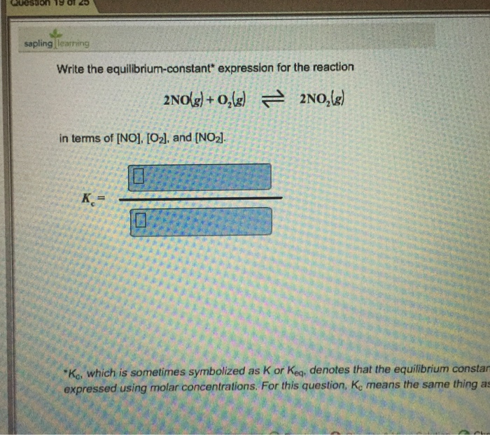 Solved Write The Equilibrium Constant Expression For The Chegg