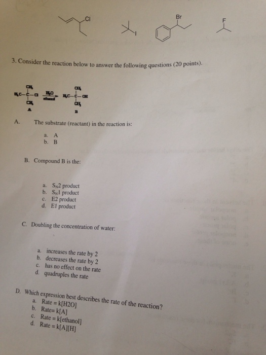 Solved Consider The Reaction Below To Answer The Chegg