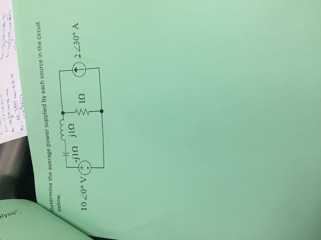 Solved Determine The Average Power Supplied By Each Source Chegg