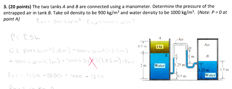 Solved The Two Tanks A And B Are Connected Using A Chegg