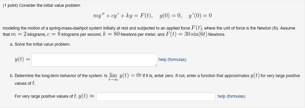 Solved Point Consider The Initial Value Problem Modeling Chegg