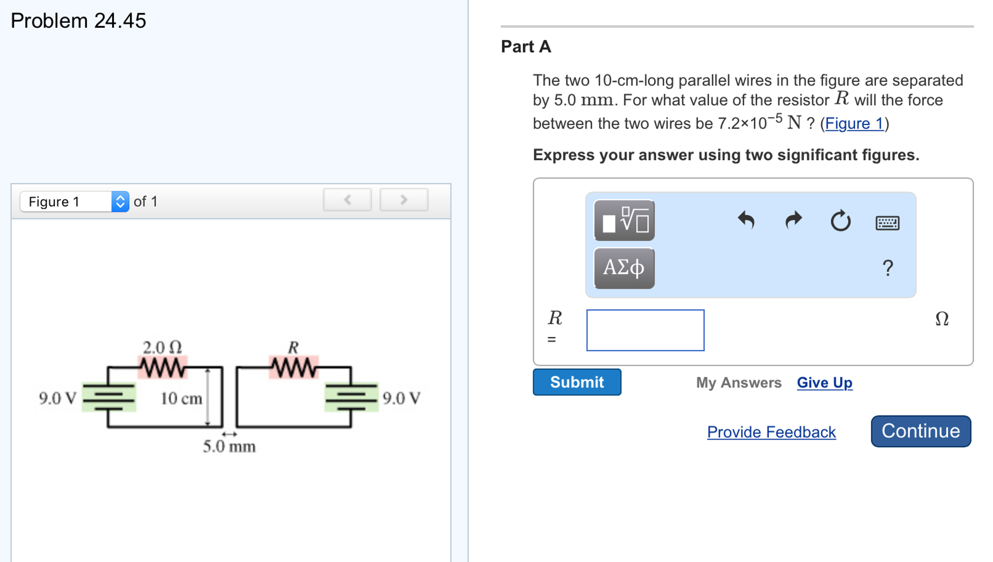 Solved The Two 10 Cm Long Parallel Wires In The Figure Chegg