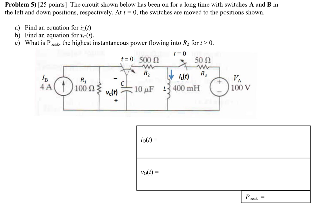 Solved Problem Points The Circuit Shown Below Has Chegg